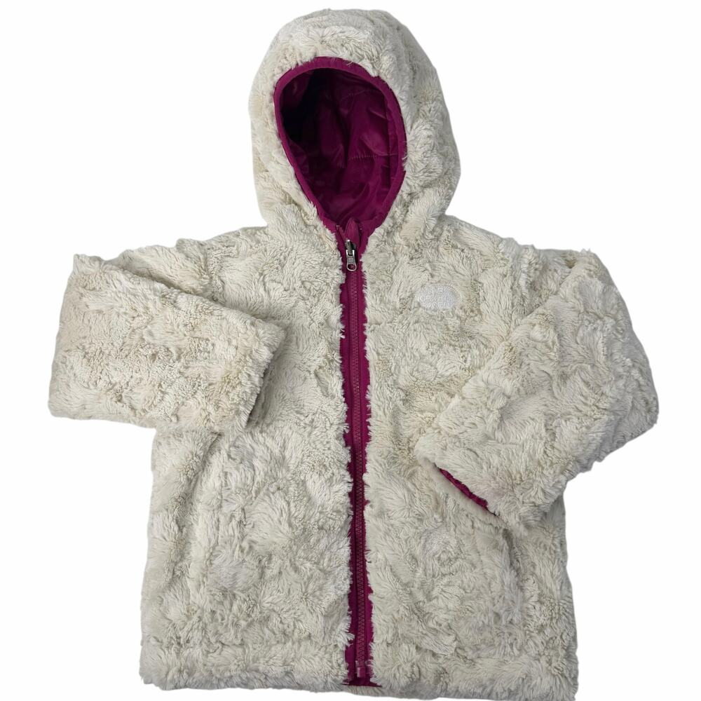 The North Face Toddler Girls Pink/Beige
 Reversible Puffer Jacket Size 4T - Picture 8 of 11